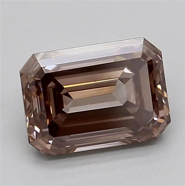 1.52ct Emerald Lab Grown Diamond (Colour Fancy Brown, Clarity VS1, IGI Certified)