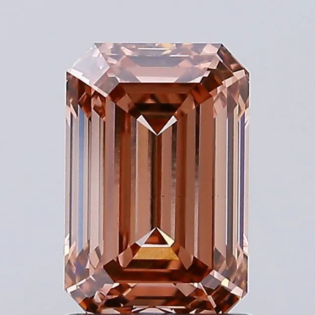 1.52ct Emerald Lab Grown Diamond (Colour Fancy Light Brown, Clarity VVS2, IGI Certified)