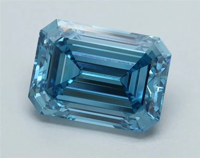 1.52ct Emerald Lab Grown Diamond (Colour Fancy Vivid Blue, Clarity VS1, IGI Certified)
