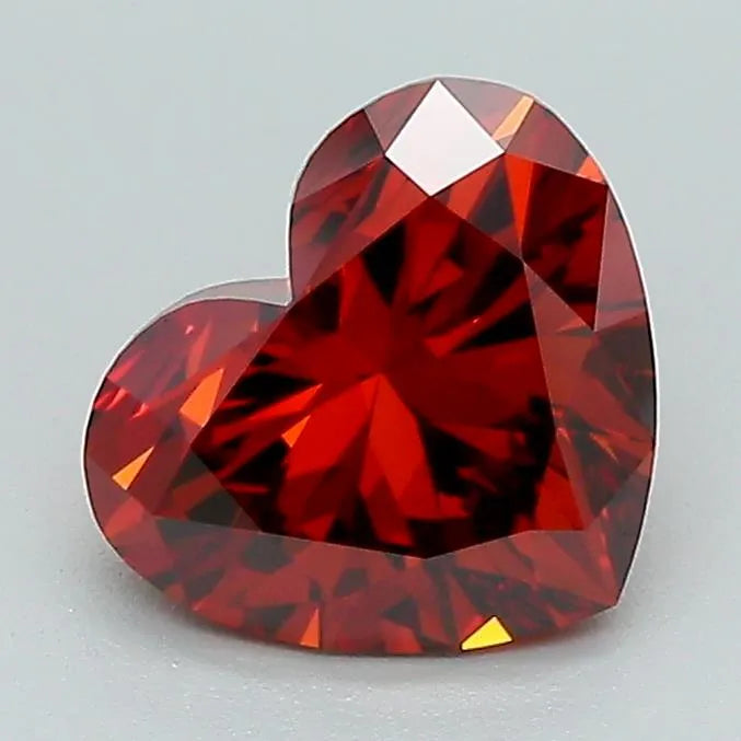 1.52ct Heart Lab Grown Diamond (Colour Fancy Deep Orange, Clarity VVS2, IGI Certified)