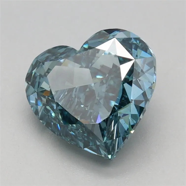 1.52ct Heart Lab Grown Diamond (Colour Fancy Vivid Blue, Clarity VVS2, IGI Certified)