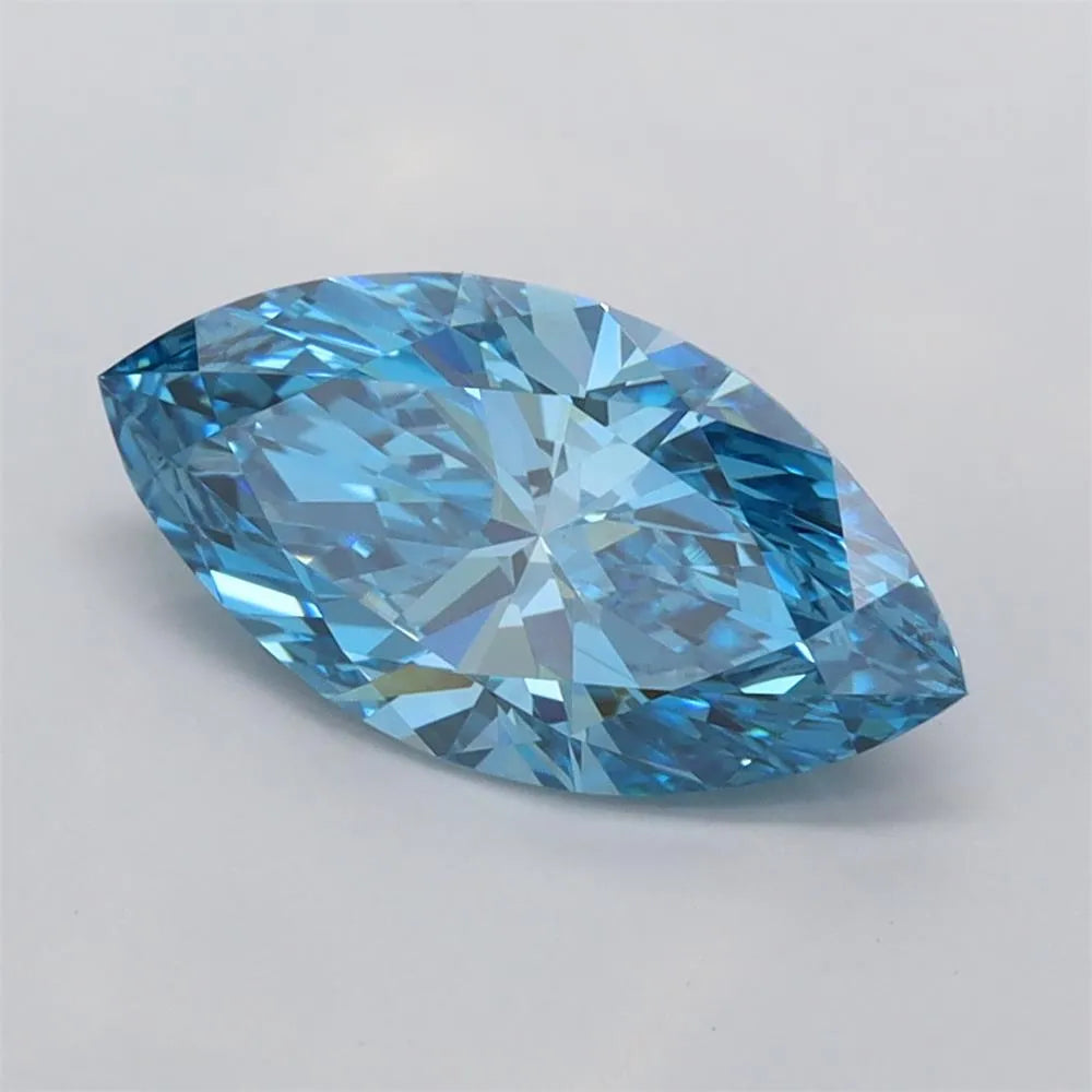 1.52ct Marquise Lab Grown Diamond (Colour Fancy Vivid Blue, Clarity VVS2, IGI Certified)