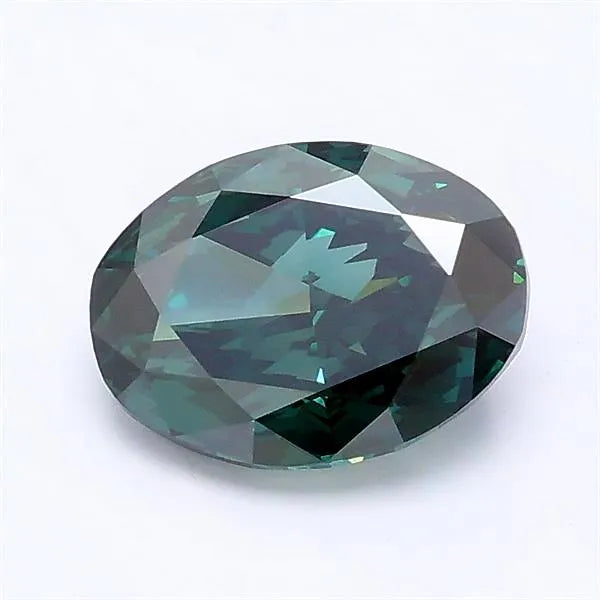 1.52ct Oval Lab Grown Diamond (Colour Fancy Deep Green, Clarity VVS2, IGI Certified)