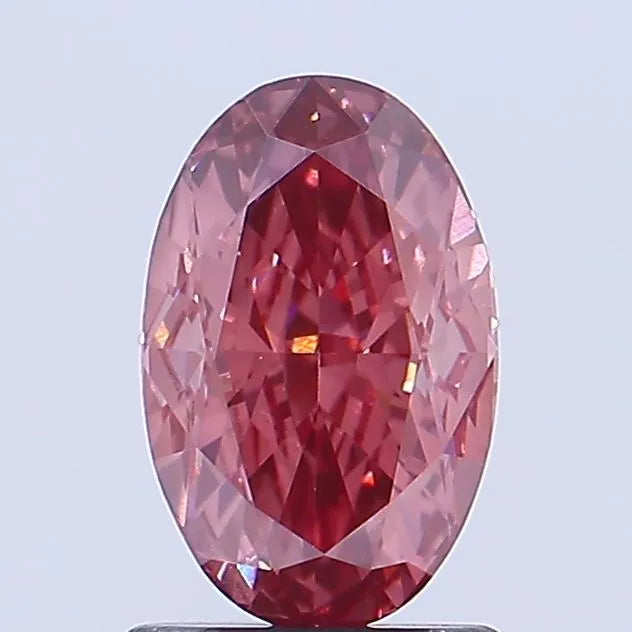 1.52ct Oval Lab Grown Diamond (Colour Fancy Intense Brownish Pink, Clarity VS1, IGI Certified)