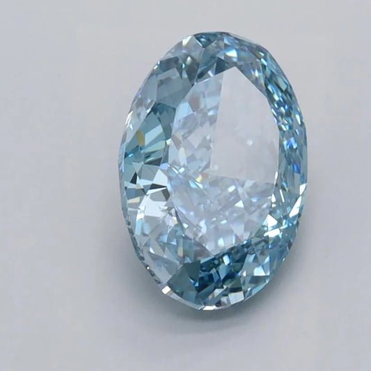 1.52ct Oval Lab Grown Diamond (Colour Fancy Vivid Blue, Clarity VVS1, IGI Certified)