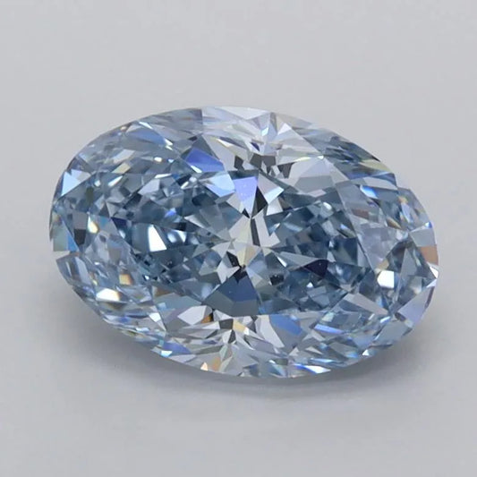 1.52ct Oval Lab Grown Diamond (Colour Fancy Vivid Blue, Clarity VVS1, IGI Certified)