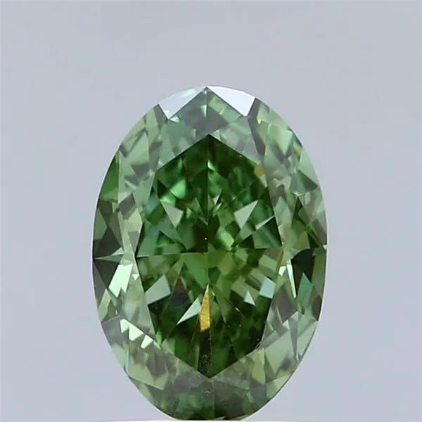 1.52ct Oval Lab Grown Diamond (Colour Fancy Vivid Green, Clarity VS1, IGI Certified)