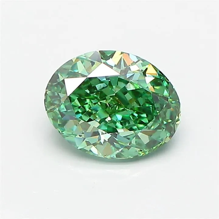 1.52ct Oval Lab Grown Diamond (Colour Fancy Vivid Green, Clarity VS1, IGI Certified)