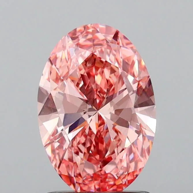 1.52ct Oval Lab Grown Diamond (Colour Fancy Vivid Pink, Clarity VVS1, IGI Certified)