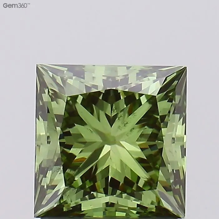 1.52ct Princess Lab Grown Diamond (Colour Fancy Vivid Green, Clarity VS2, IGI Certified)