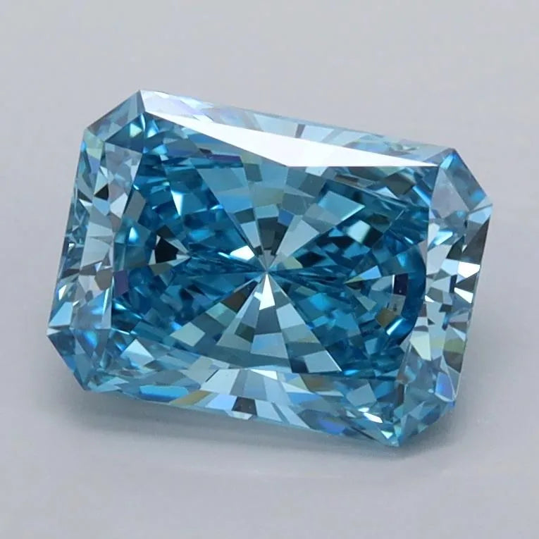 1.52ct Radiant Lab Grown Diamond (Colour Fancy Vivid Blue, Clarity VVS1, IGI Certified)