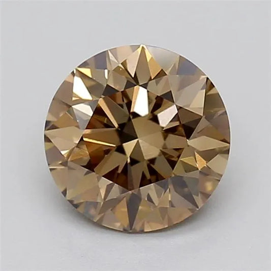 1.52ct Round Lab Grown Diamond (Colour Fancy Brown, Clarity VS1, Cut EX, IGI Certified)