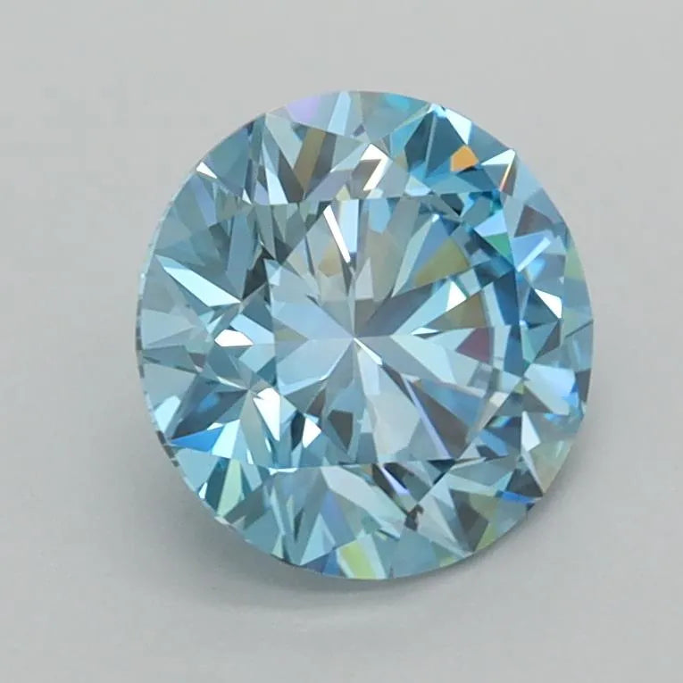 1.52ct Round Lab Grown Diamond (Colour Fancy Vivid Blue, Clarity VVS2, Cut ID, IGI Certified)
