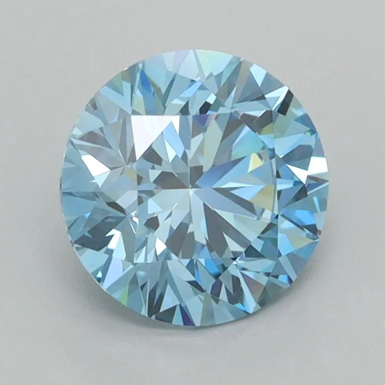 1.52ct Round Lab Grown Diamond (Colour Fancy Vivid Blue, Clarity VVS2, Cut ID, IGI Certified)