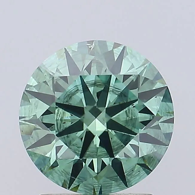1.52ct Round Lab Grown Diamond (Colour Fancy Vivid Green, Clarity SI2, Cut ID, IGI Certified)