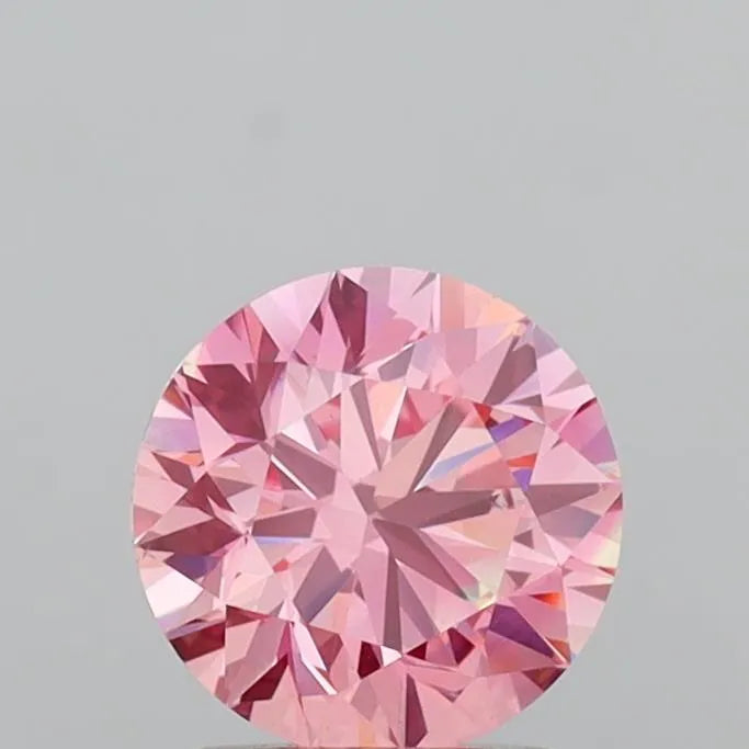 1.52ct Round Lab Grown Diamond (Colour Fancy Vivid Pink, Clarity VS1, Cut EX, IGI Certified)