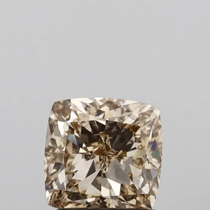 1.53ct Cushion modified Lab Grown Diamond (Colour Fancy Light Brown, Clarity VVS2, IGI Certified)