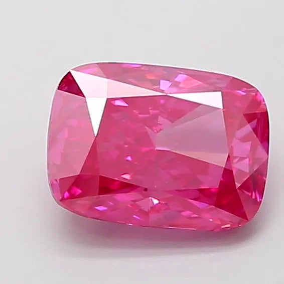 1.53ct Cushion modified Lab Grown Diamond (Colour Fancy Vivid Pink, Clarity VS1, IGI Certified)
