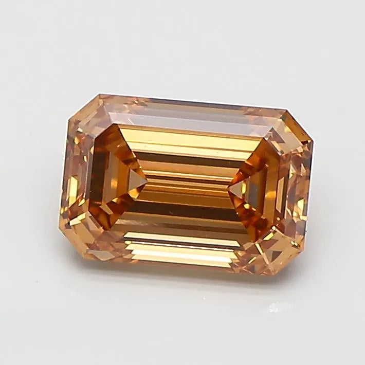 1.53ct Emerald Lab Grown Diamond (Colour Fancy Brown, Clarity VS1, IGI Certified)