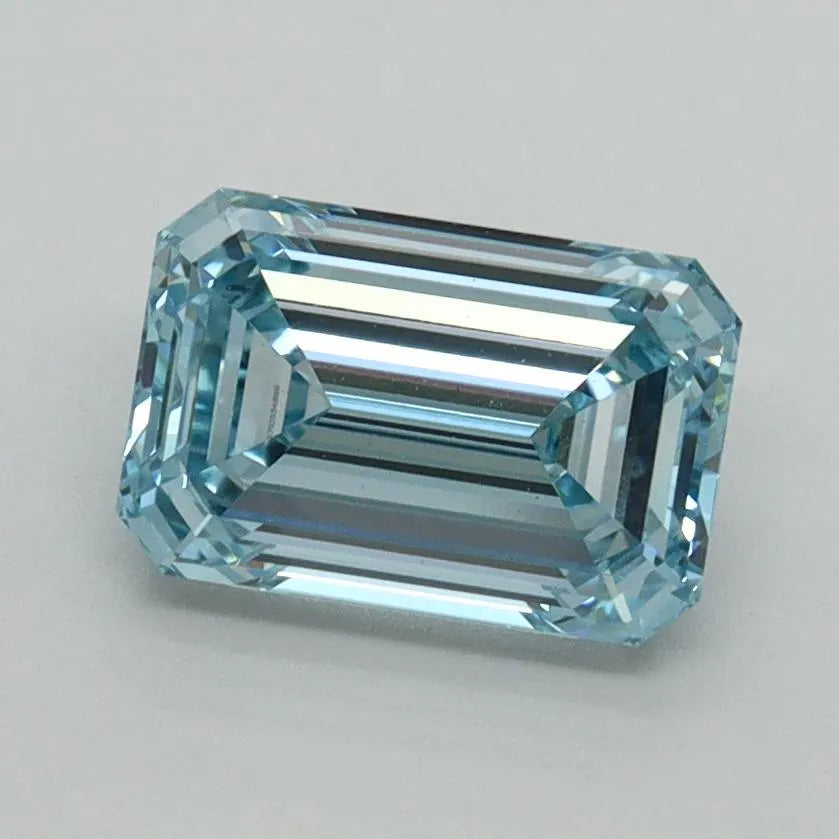 1.53ct Emerald Lab Grown Diamond (Colour Fancy Intense Blue, Clarity VVS2, IGI Certified)