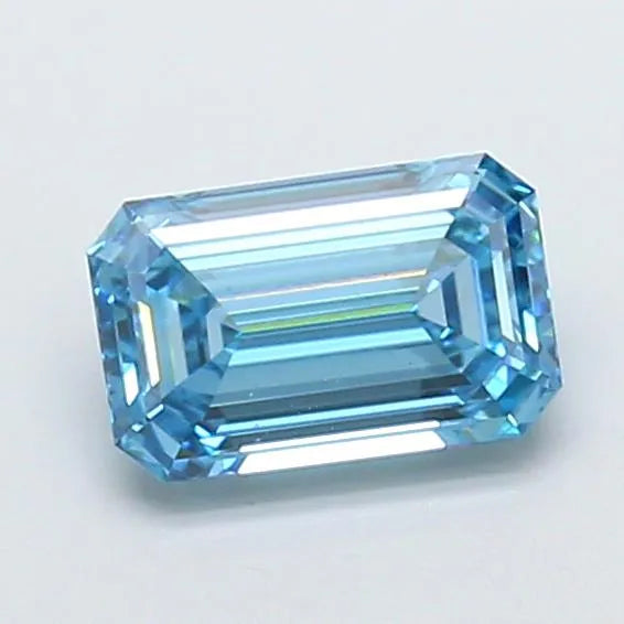 1.53ct Emerald Lab Grown Diamond (Colour Fancy Vivid Blue, Clarity VS1, IGI Certified)