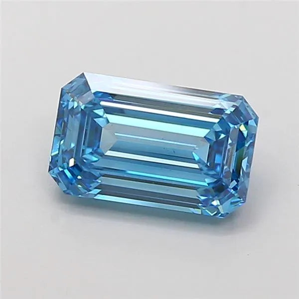 1.53ct Emerald Lab Grown Diamond (Colour Fancy Vivid Blue, Clarity VS1, IGI Certified)