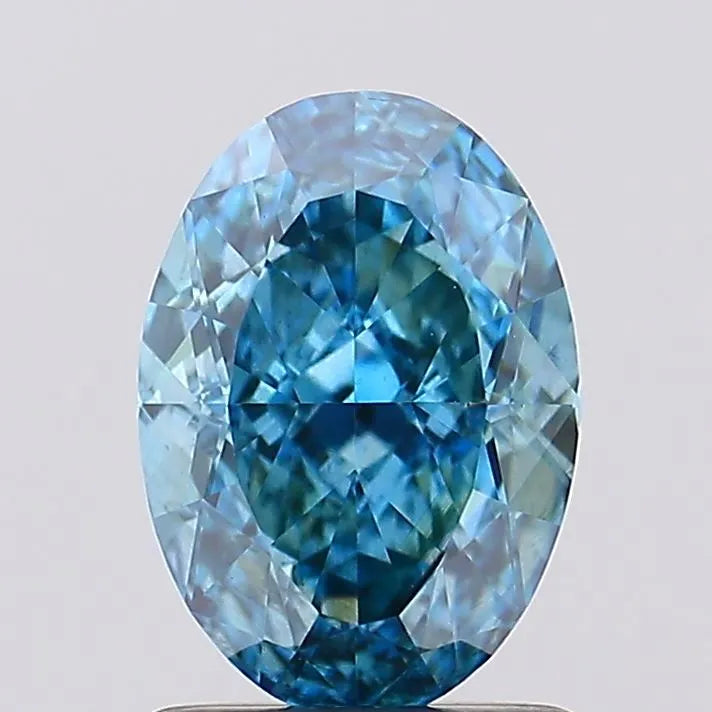 1.53ct Oval Lab Grown Diamond (Colour Fancy Vivid Blue, Clarity VS1, IGI Certified)