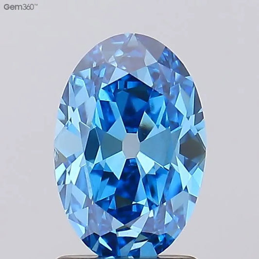 1.53ct Oval Lab Grown Diamond (Colour Fancy Vivid Blue, Clarity VS1, IGI Certified)