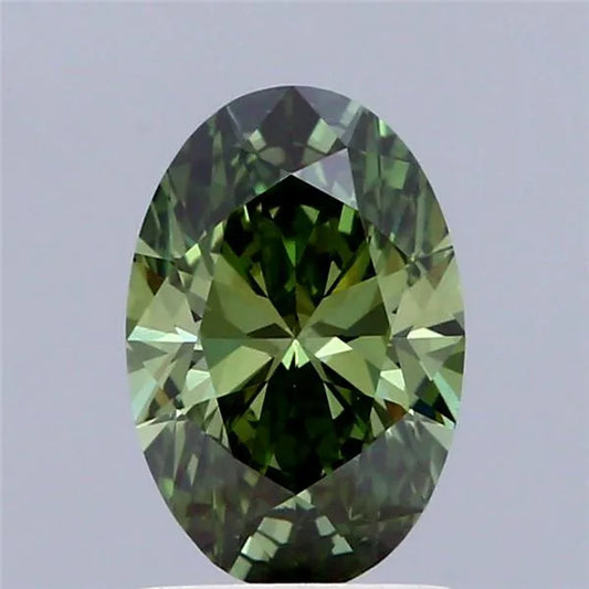 1.53ct Oval Lab Grown Diamond (Colour Fancy Vivid Green, Clarity VVS2, IGI Certified)