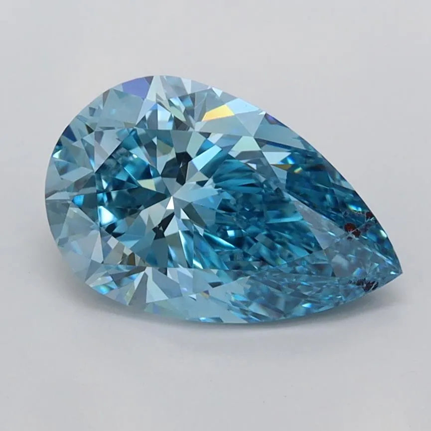 1.53ct Pear Lab Grown Diamond (Colour Fancy Vivid Blue, Clarity VVS2, IGI Certified)