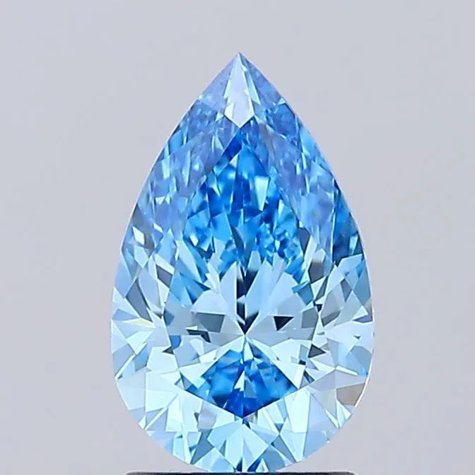 1.53ct Pear Lab Grown Diamond (Colour Fancy Vivid Blue, Clarity VVS2, IGI Certified)