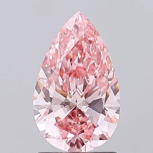 1.53ct Pear Lab Grown Diamond (Colour Fancy Vivid Pink, Clarity VS1, IGI Certified)