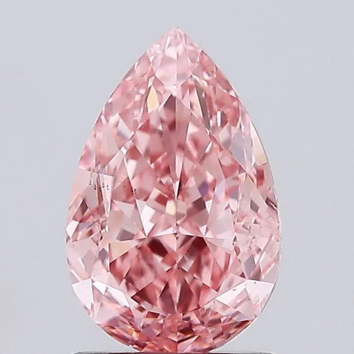 1.53ct Pear Lab Grown Diamond (Colour Fancy Vivid Pink, Clarity VS2, IGI Certified)