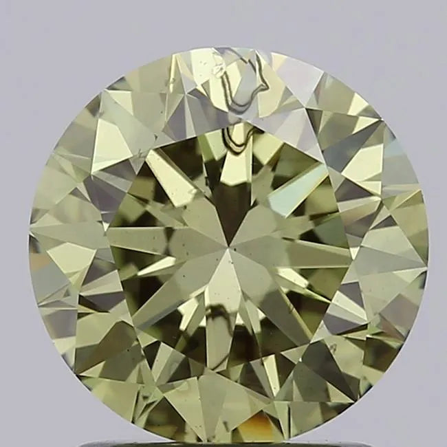 1.53ct Round Lab Grown Diamond (Colour Fancy Vivid Green, Clarity SI1, Cut EX, IGI Certified)