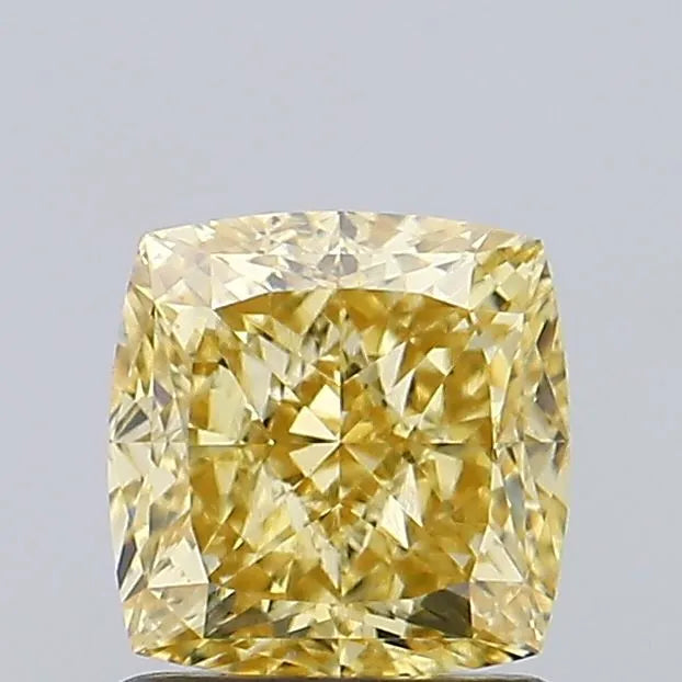1.54ct Cushion modified Lab Grown Diamond (Colour Fancy Intense Yellow, Clarity VS1, IGI Certified)