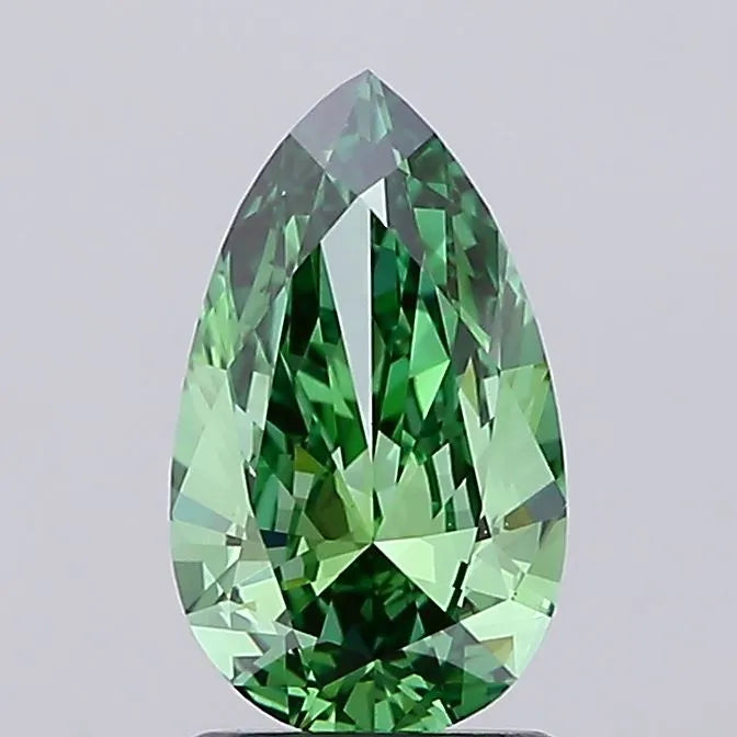 1.54ct Pear Lab Grown Diamond (Colour Fancy Vivid Green, Clarity VVS2, IGI Certified)