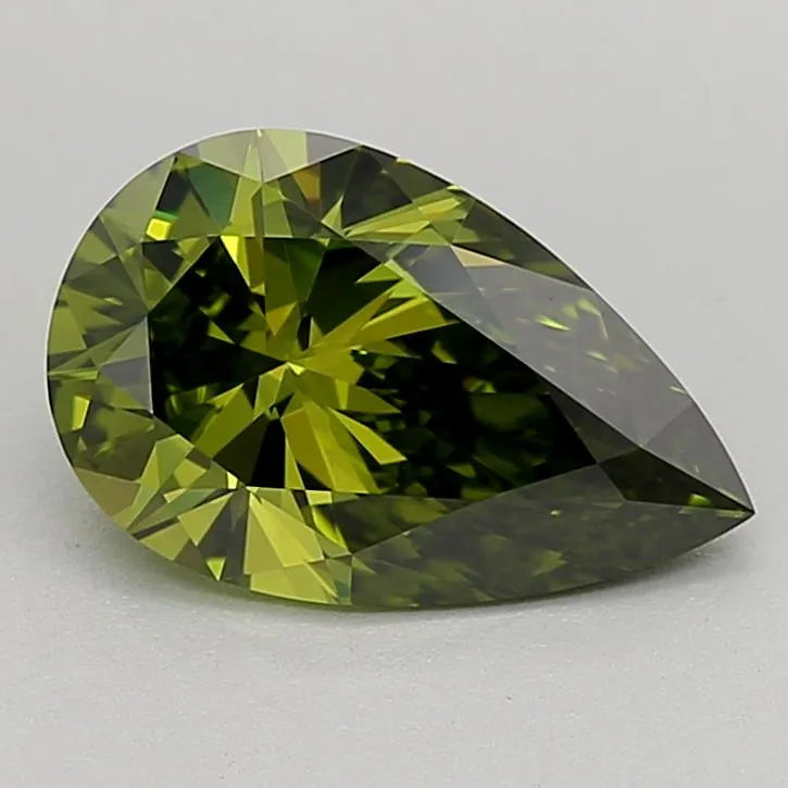 1.54ct Pear Lab Grown Diamond (Colour Fancy Vivid Green, Clarity VVS2, IGI Certified)