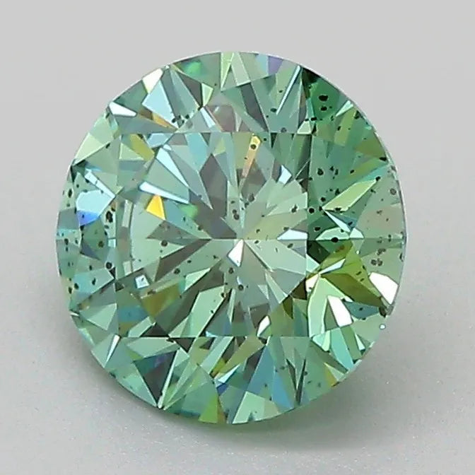 1.54ct Round Lab Grown Diamond (Colour Fancy Vivid Green, Clarity SI2, Cut ID, IGI Certified)