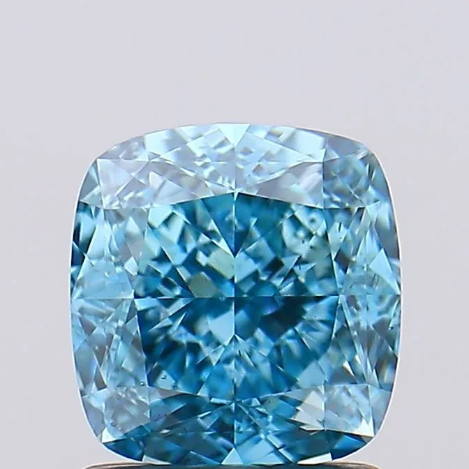 1.55ct Cushion modified Lab Grown Diamond (Colour Fancy Vivid Blue, Clarity VS2, IGI Certified)