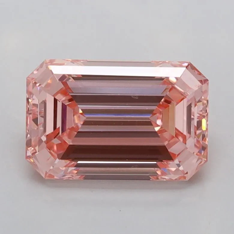 1.55ct Emerald Lab Grown Diamond (Colour Fancy Vivid Pink, Clarity VVS1, IGI Certified)