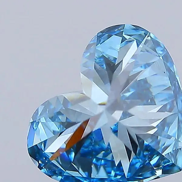 1.55ct Heart Lab Grown Diamond (Colour Fancy Vivid Blue, Clarity VVS2, IGI Certified)