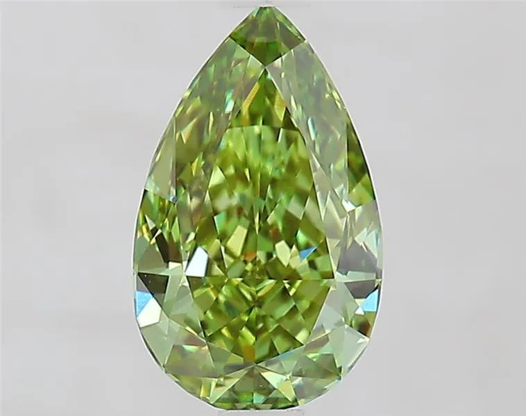 1.55ct Pear Lab Grown Diamond (Colour Fancy Vivid Green, Clarity VVS2, IGI Certified)