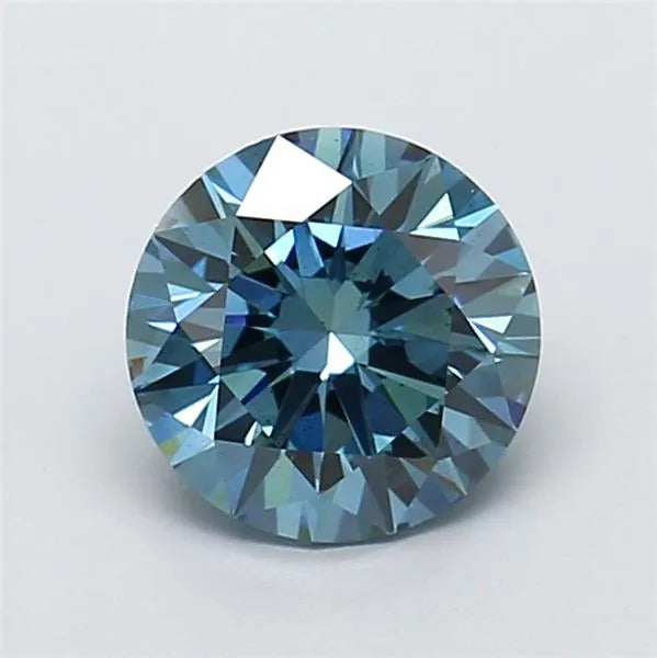 1.55ct Round Lab Grown Diamond (Colour Fancy Vivid Blue, Clarity VS2, Cut ID, IGI Certified)