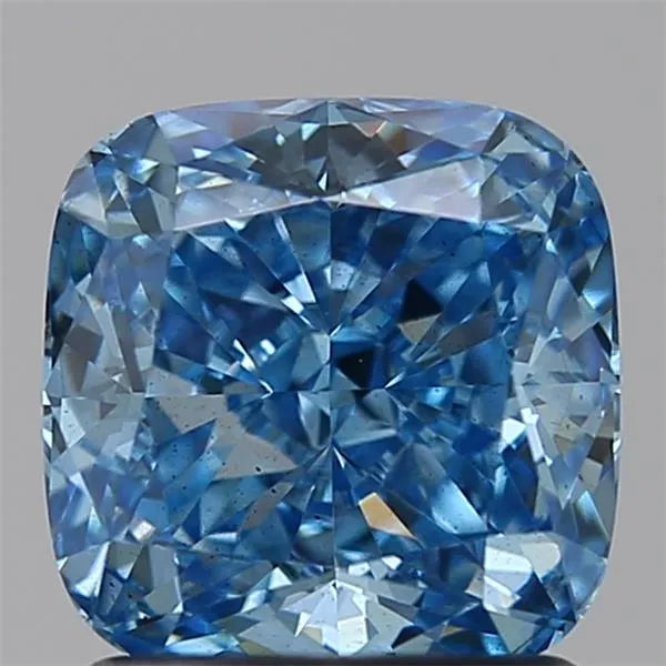 1.56ct Cushion brilliant Lab Grown Diamond (Colour Fancy Vivid Blue, Clarity VS2, IGI Certified)
