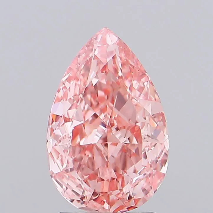 1.56ct Pear Lab Grown Diamond (Colour Fancy Vivid Pink, Clarity VS1, IGI Certified)