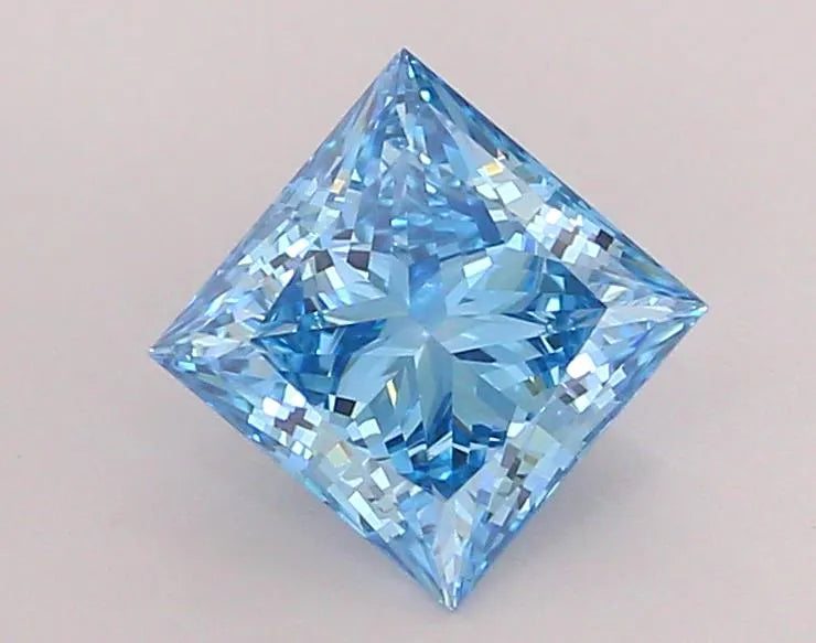 1.56ct Princess Lab Grown Diamond (Colour Fancy Vivid Blue, Clarity VS1, IGI Certified)