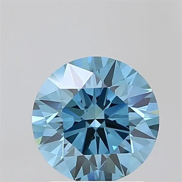 1.56ct Round Lab Grown Diamond (Colour Fancy Vivid Blue, Clarity VS2, Cut ID, IGI Certified)