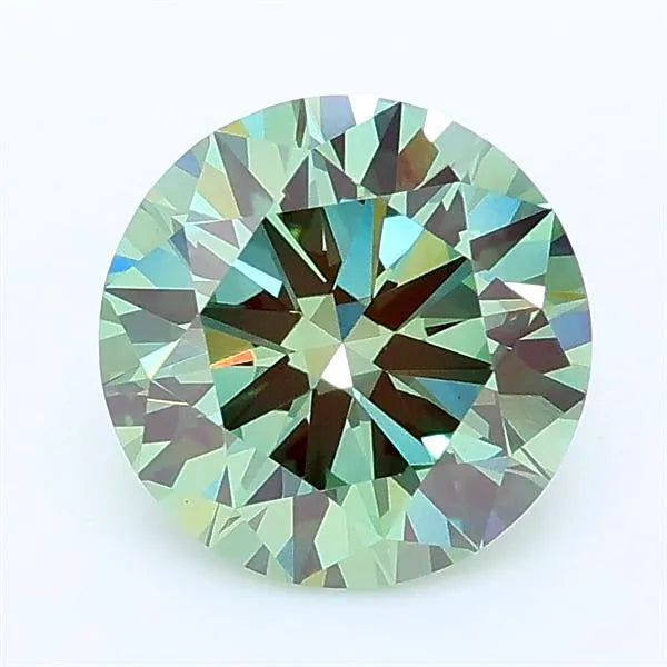 1.56ct Round Lab Grown Diamond (Colour Fancy Vivid Green, Clarity VS1, Cut ID, IGI Certified)