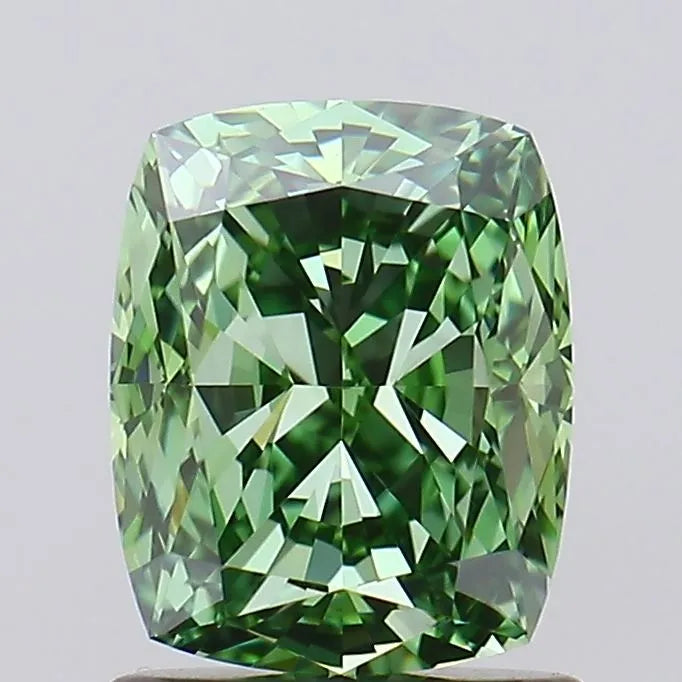 1.57ct Cushion modified Lab Grown Diamond (Colour Fancy Vivid Green, Clarity VVS1, IGI Certified)