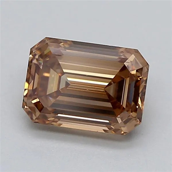 1.57ct Emerald Lab Grown Diamond (Colour Fancy Light Brown, Clarity VVS2, IGI Certified)